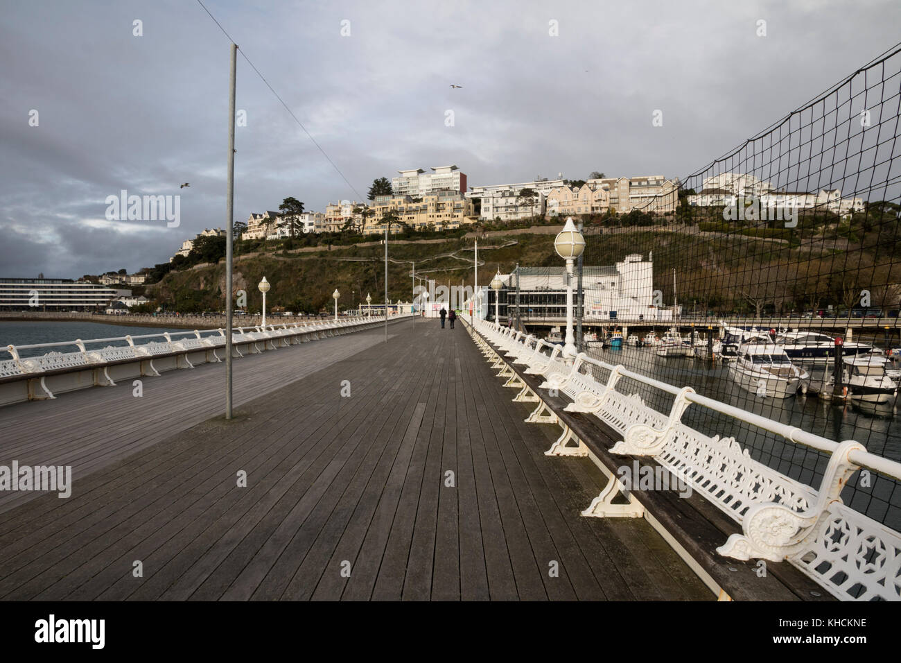 Torquay Pier, evening light, Torbay, South Devon, autumn Stock Photo