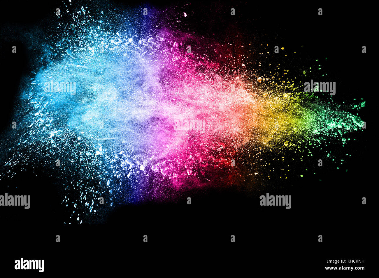 abstract color powder explosion on black background.abstract Freeze ...