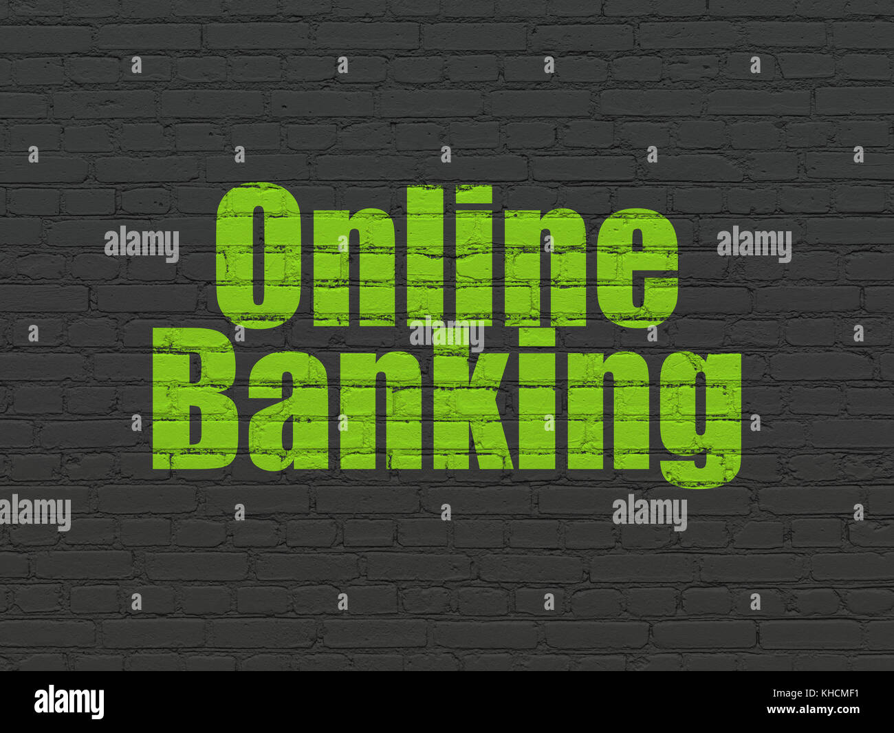Business concept: Online Banking on wall background Stock Photo - Alamy
