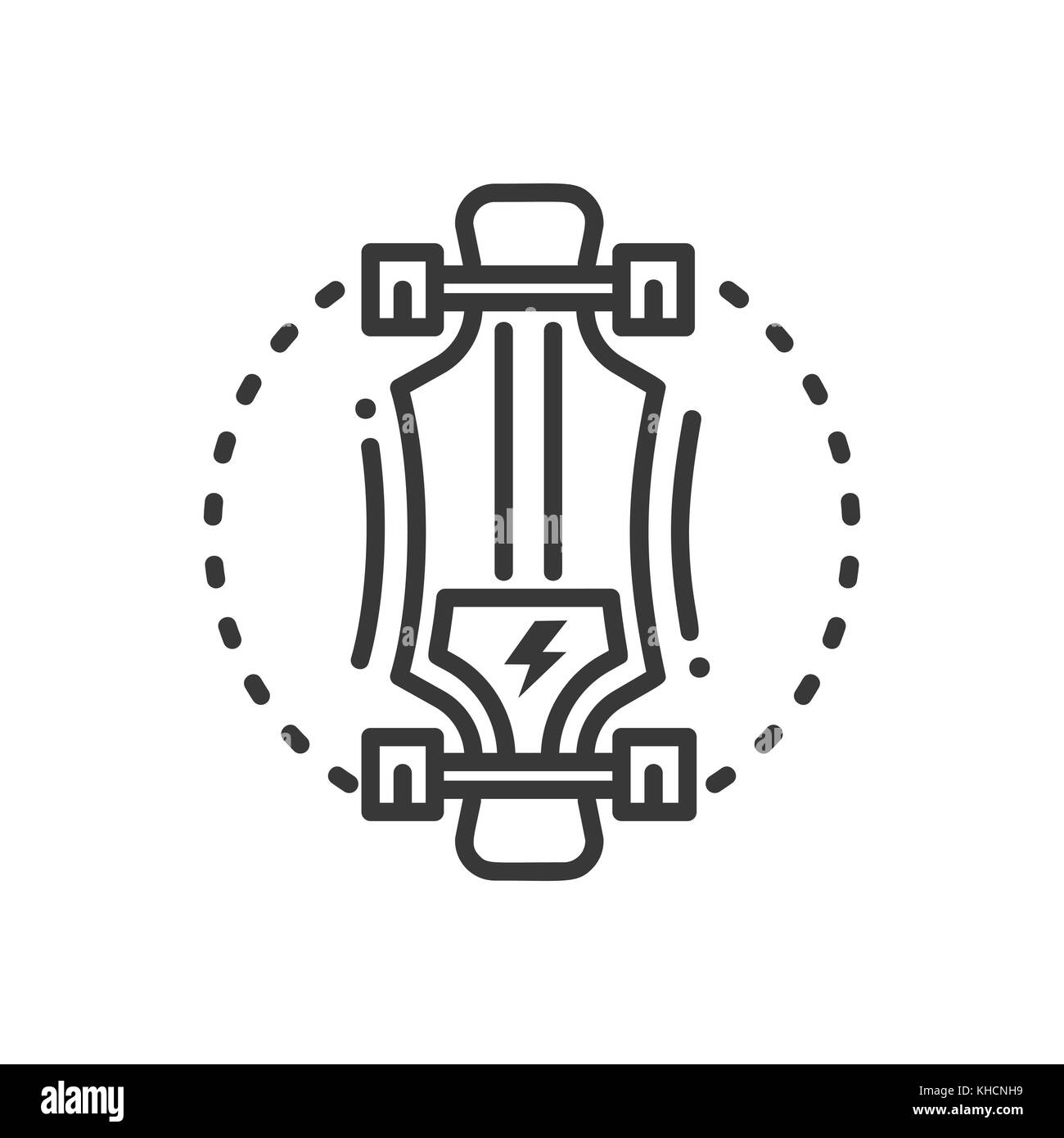 Electric longboard - line design single isolated icon Stock Vector ...