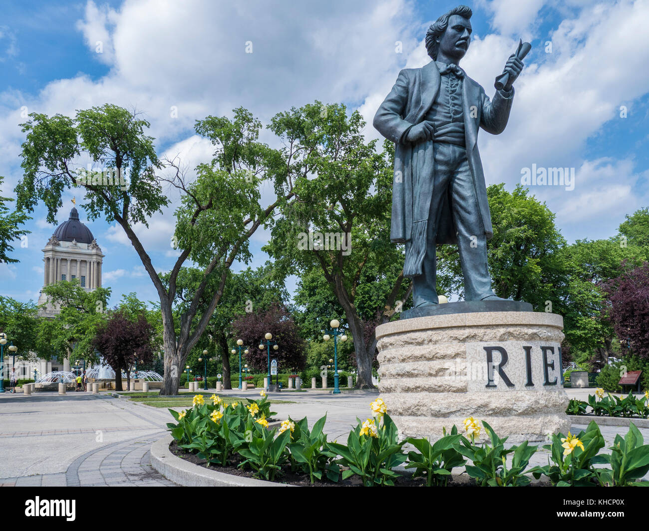 Louis Riel statue outside Manitoba provincial legislative building