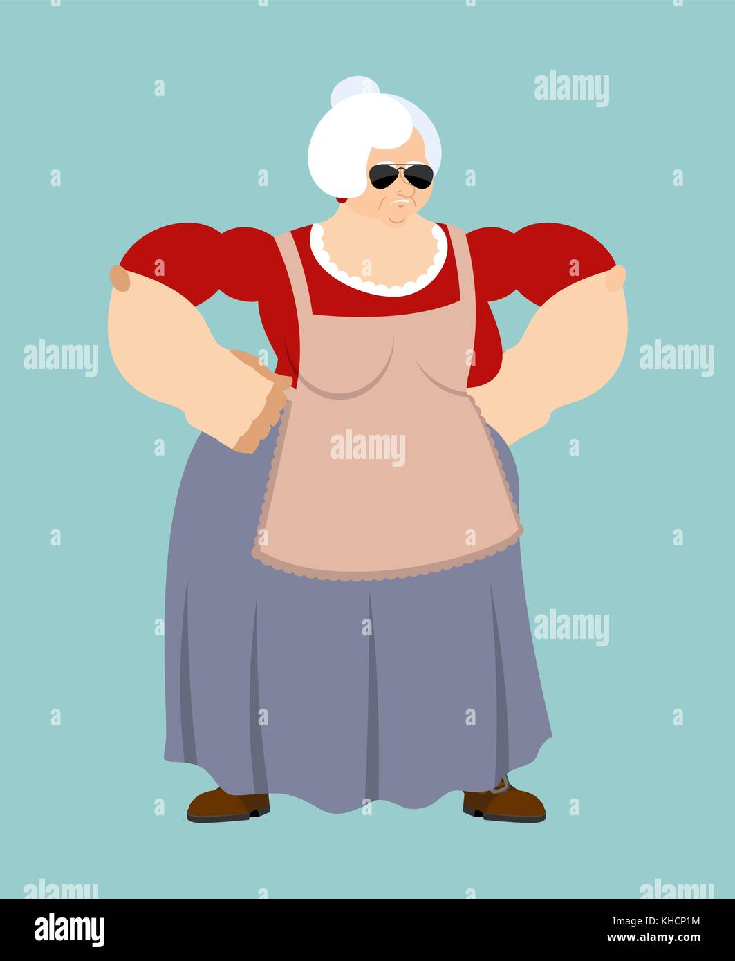 Grandmother Strong Cool Serious Grandma Smoking Cigar Emoji Old Lady Strict Vector Illustration Stock Vector Image Art Alamy