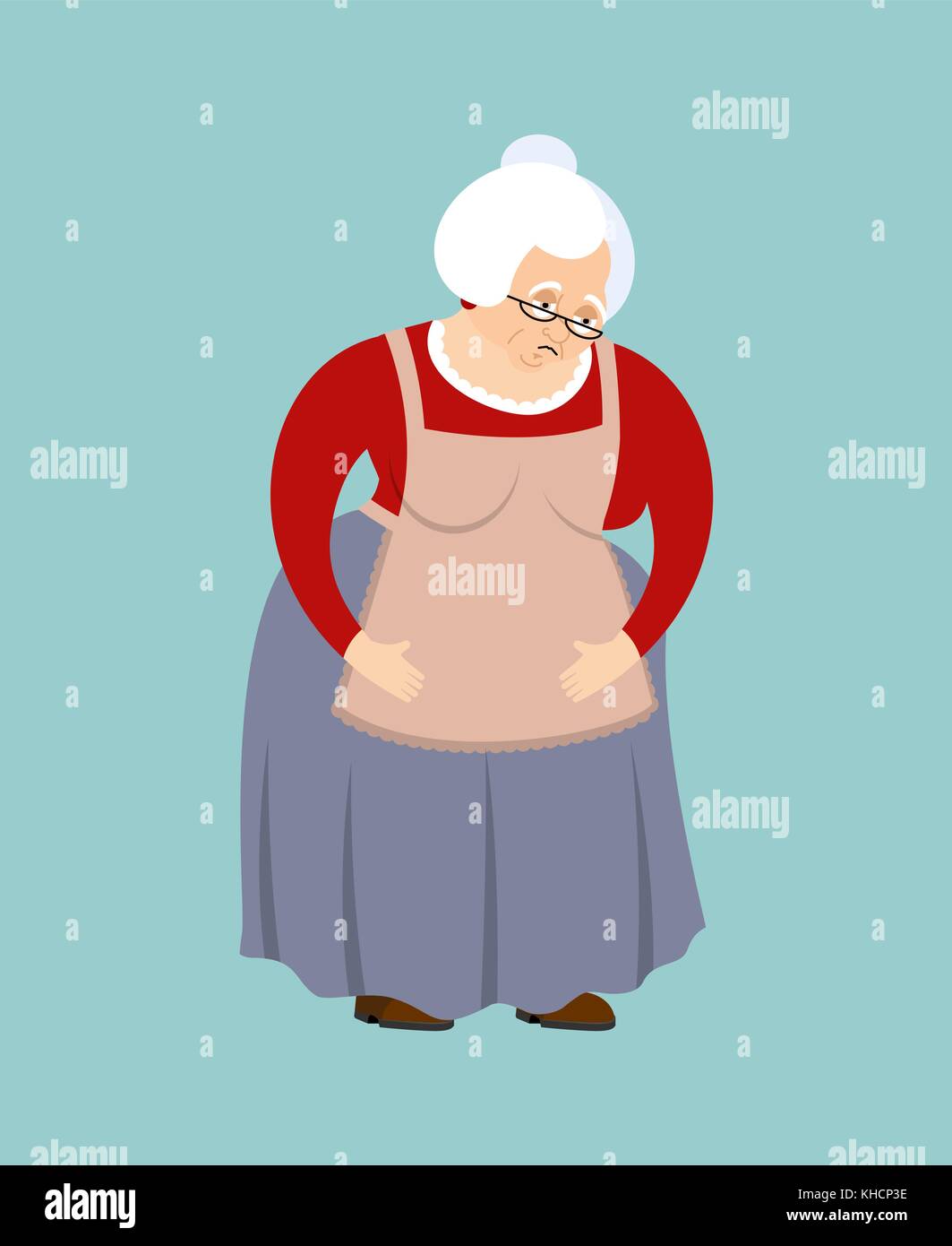 Download Grandmother sad emoji. Face grandma sorrowful isolated ...