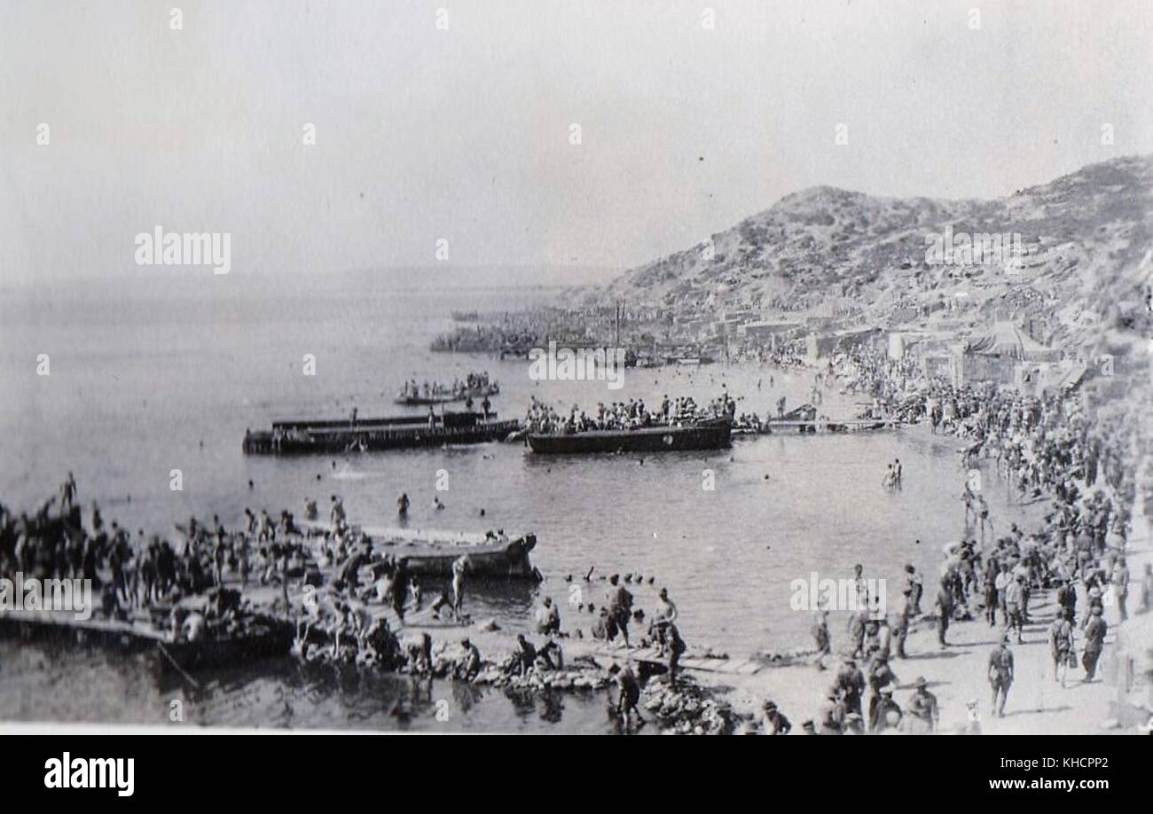 Australian and New Zealand Troops at Gallipoli in WW1, 1915 Stock Photo