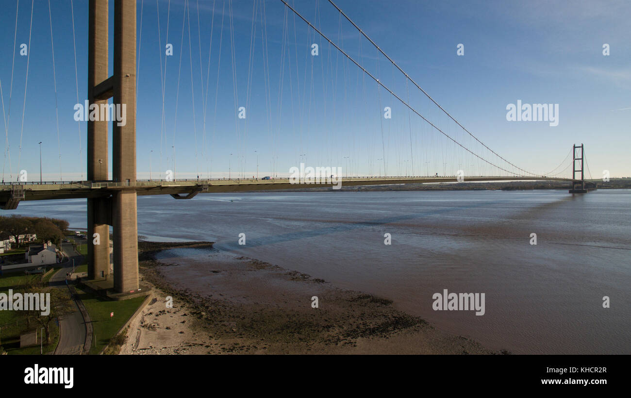 Humber Bridge, UK’s longest singlespan suspension bridge Stock Photo