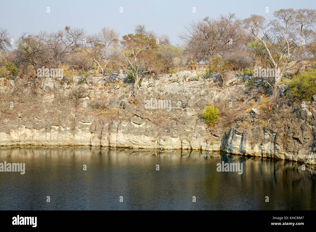 Otjikoto Lake near Tsumeb, Namibia, Africa Stock Photo