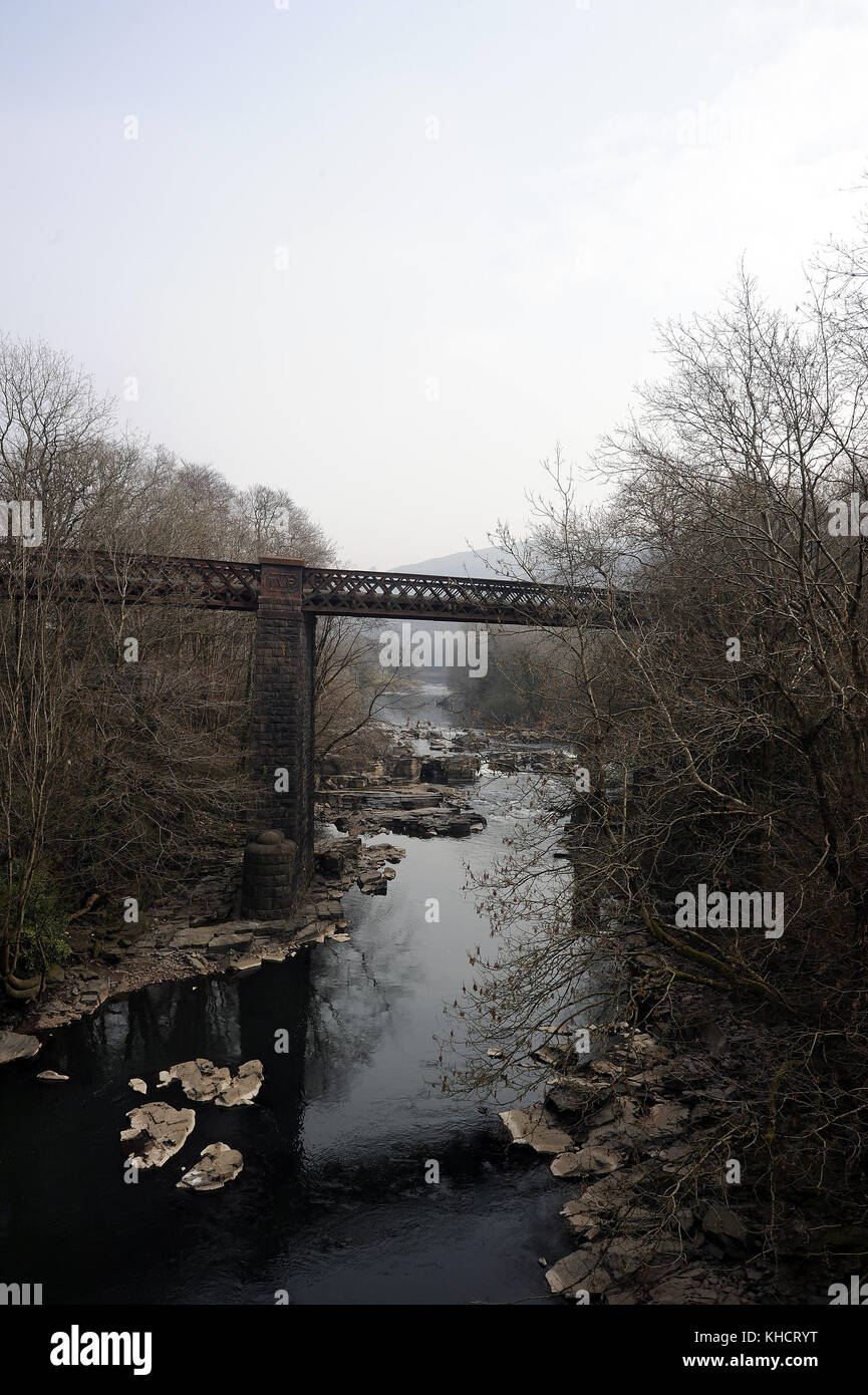 Berw Road Viaduct, Pontypridd and the River Taff, viewed from "The