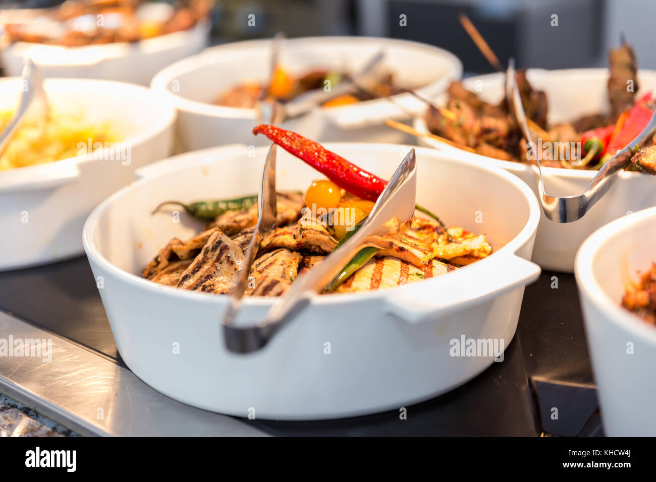 Food buffet in a hotel Stock Photo