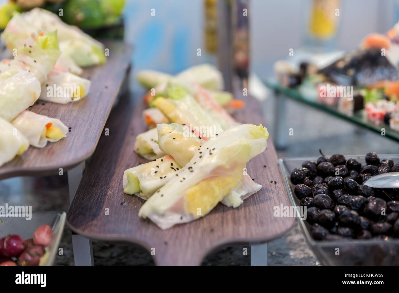 Spring rolls with veggies inside Stock Photo - Alamy