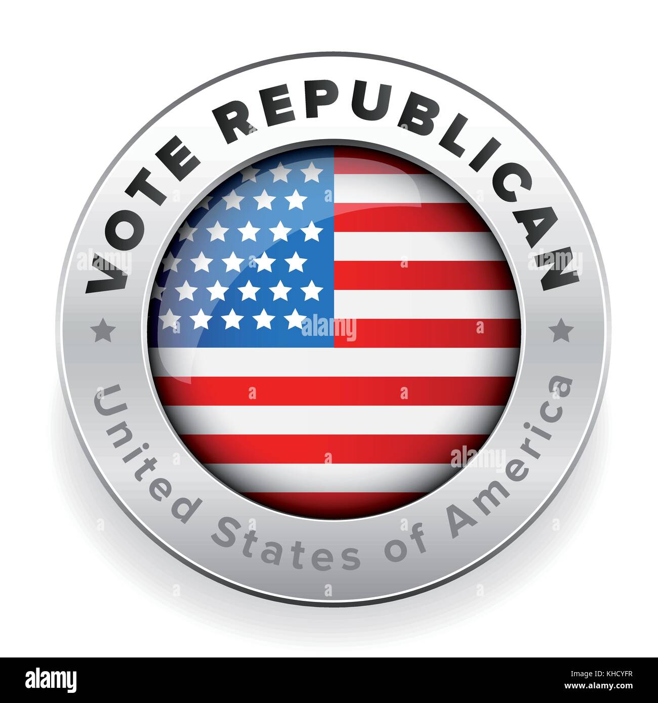 Vote Republican badge Usa flag Stock Vector