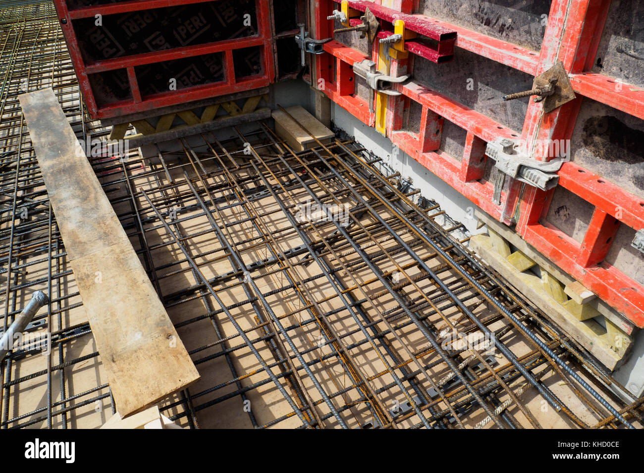 Reinforcing steel bars concrete formwork hires stock photography and