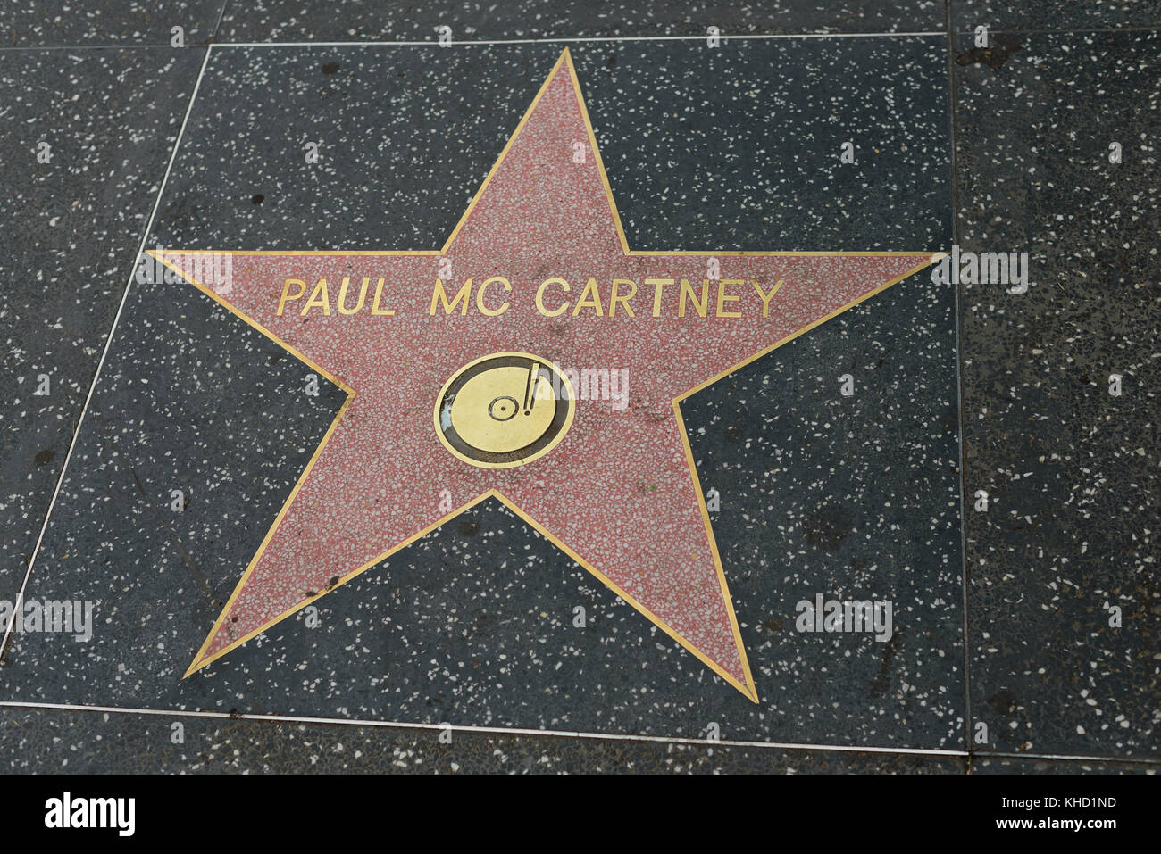 HOLLYWOOD, CA - DECEMBER 06: Paul McCartney star on the Hollywood Walk of Fame in Hollywood, California on Dec. 6, 2016. Stock Photo