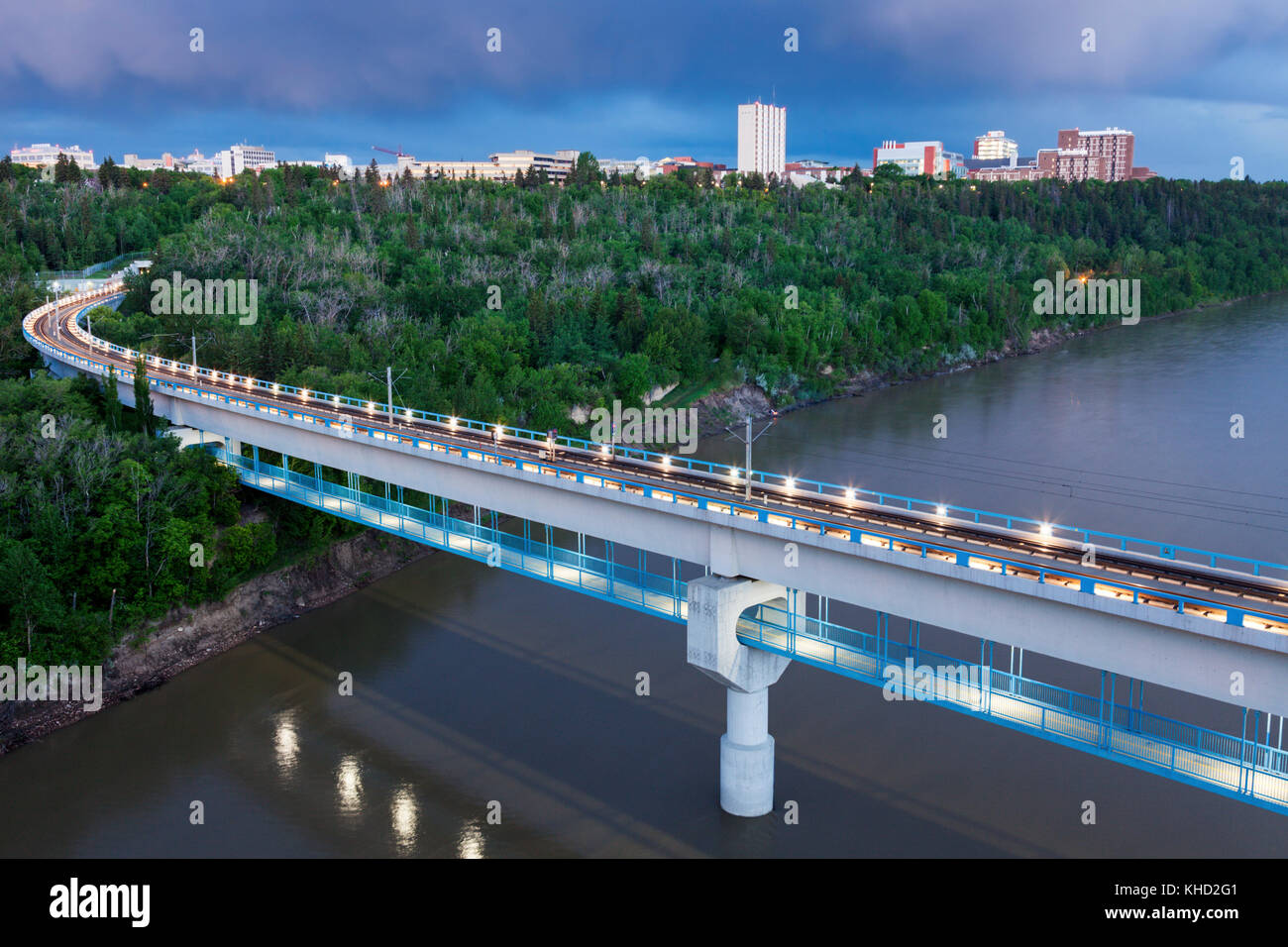 Train bridge in Edmonton. Edmonton, Alberta, Canada Stock Photo