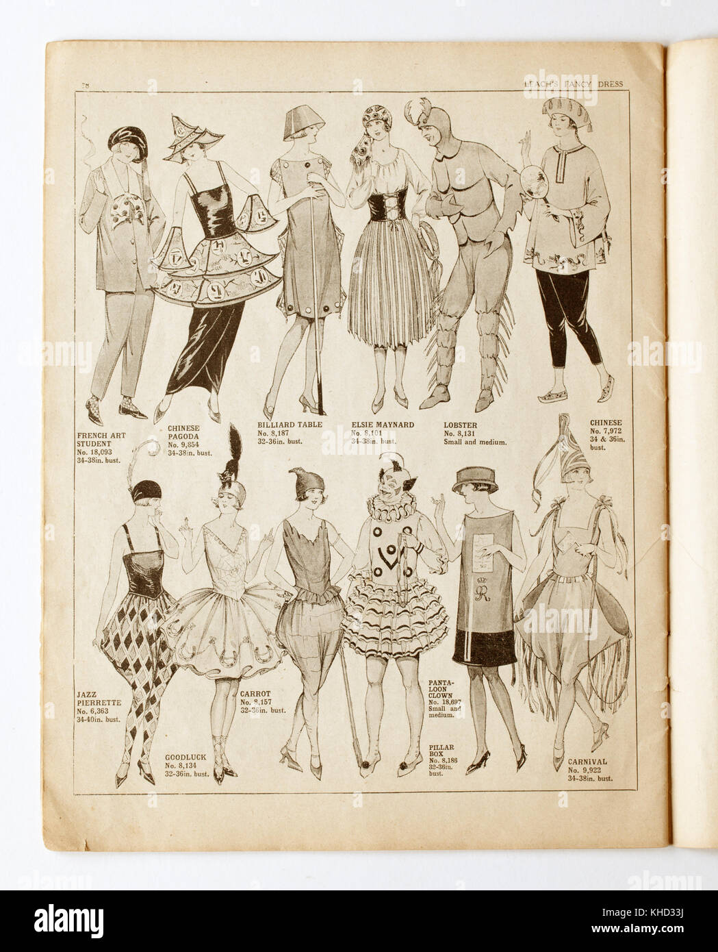 Illustrations from Leachs Fancy Dress Magazine Stock Photo