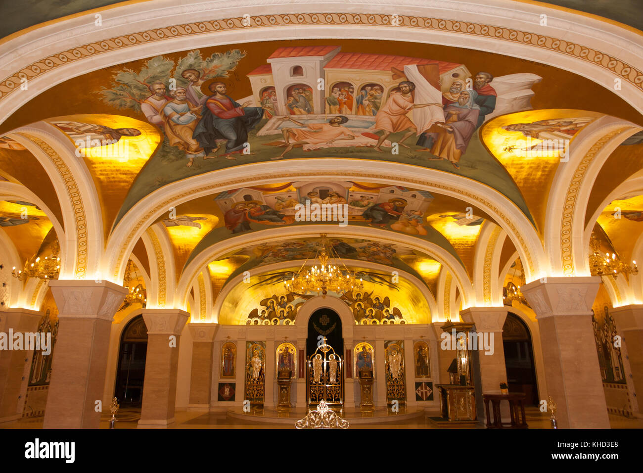 Belgrade, Serbia - October 24, 2017: The Serbian Orthodox Christian Church of St Sava built Stock Photo