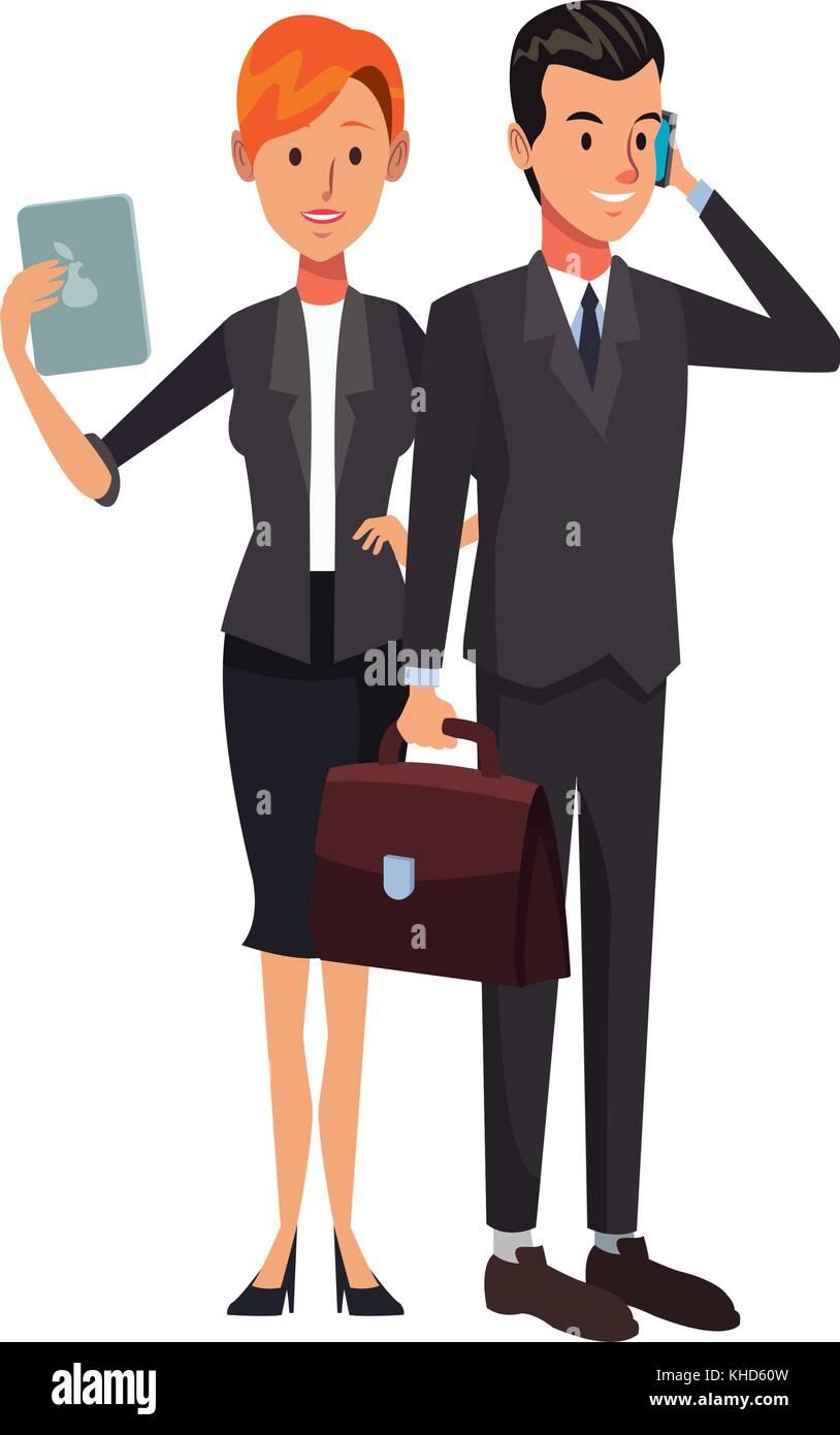 Business couple teamwork Stock Vector Image & Art - Alamy