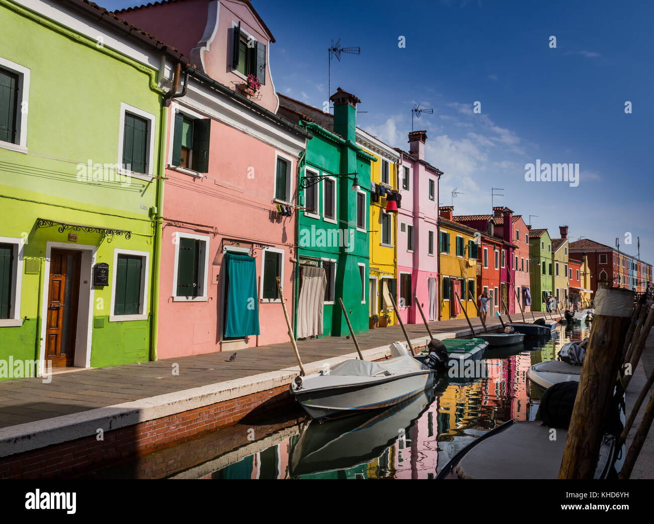 Colorful houses in Burano, Venice, Italy Stock Photo