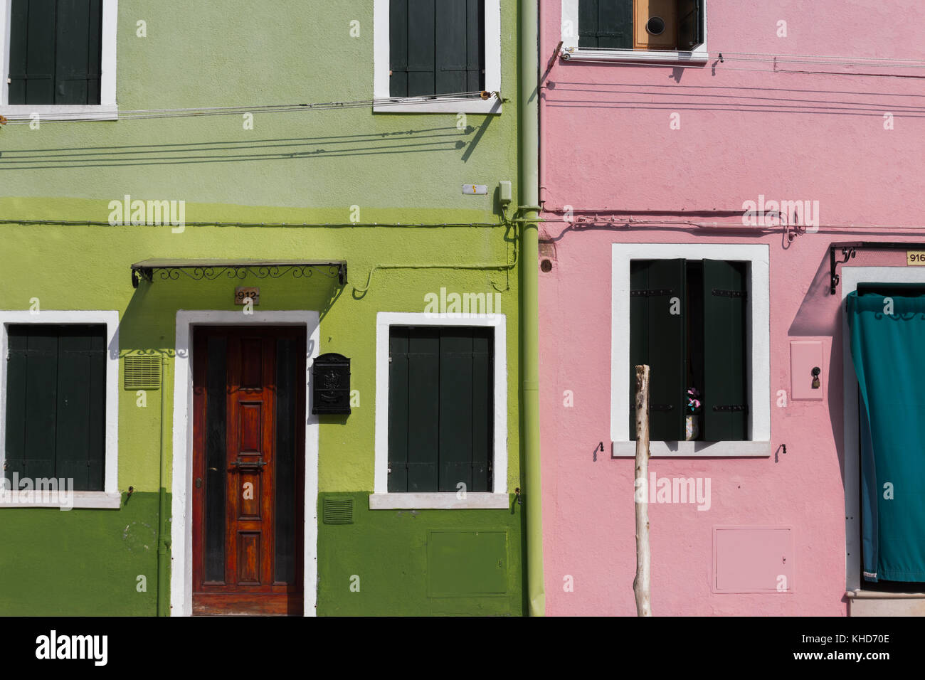 Colorful houses in Burano, Venice, Italy Stock Photo
