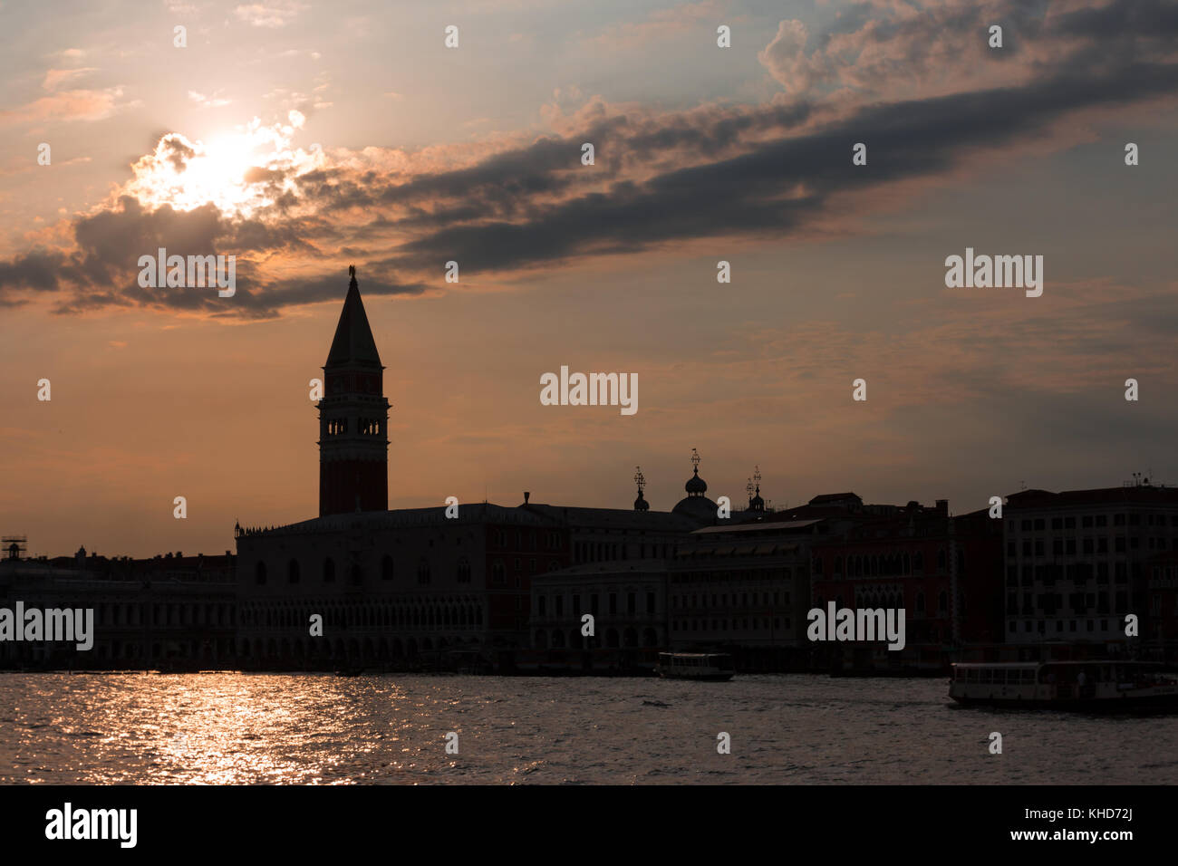 San Marco Square at sunset, Venice, Italy Stock Photo