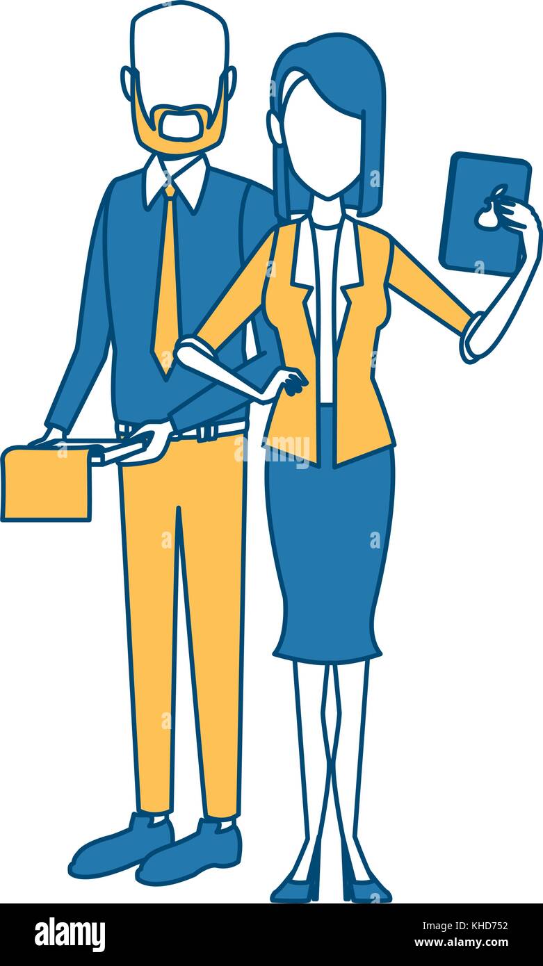 Business couple teamwork Stock Vector Image & Art - Alamy