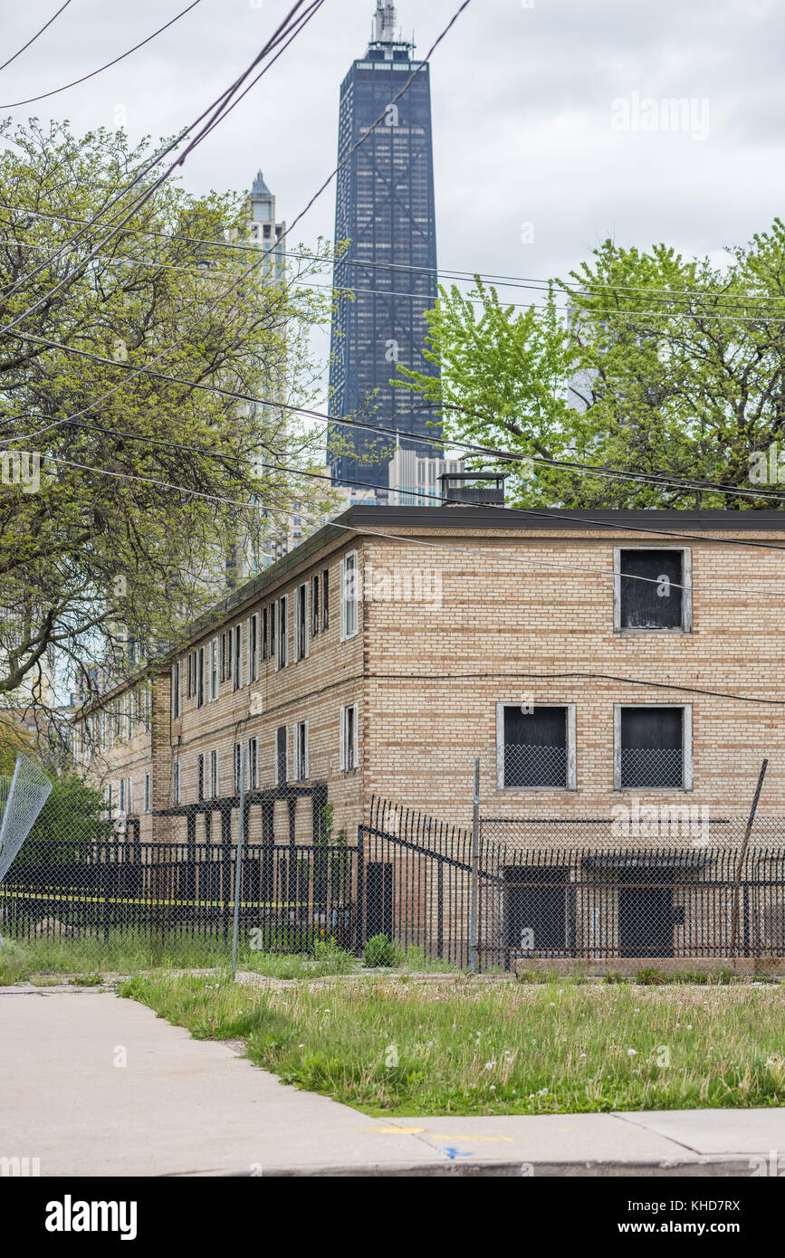 Low rise apartment units at CabriniGreen housing project Stock Photo