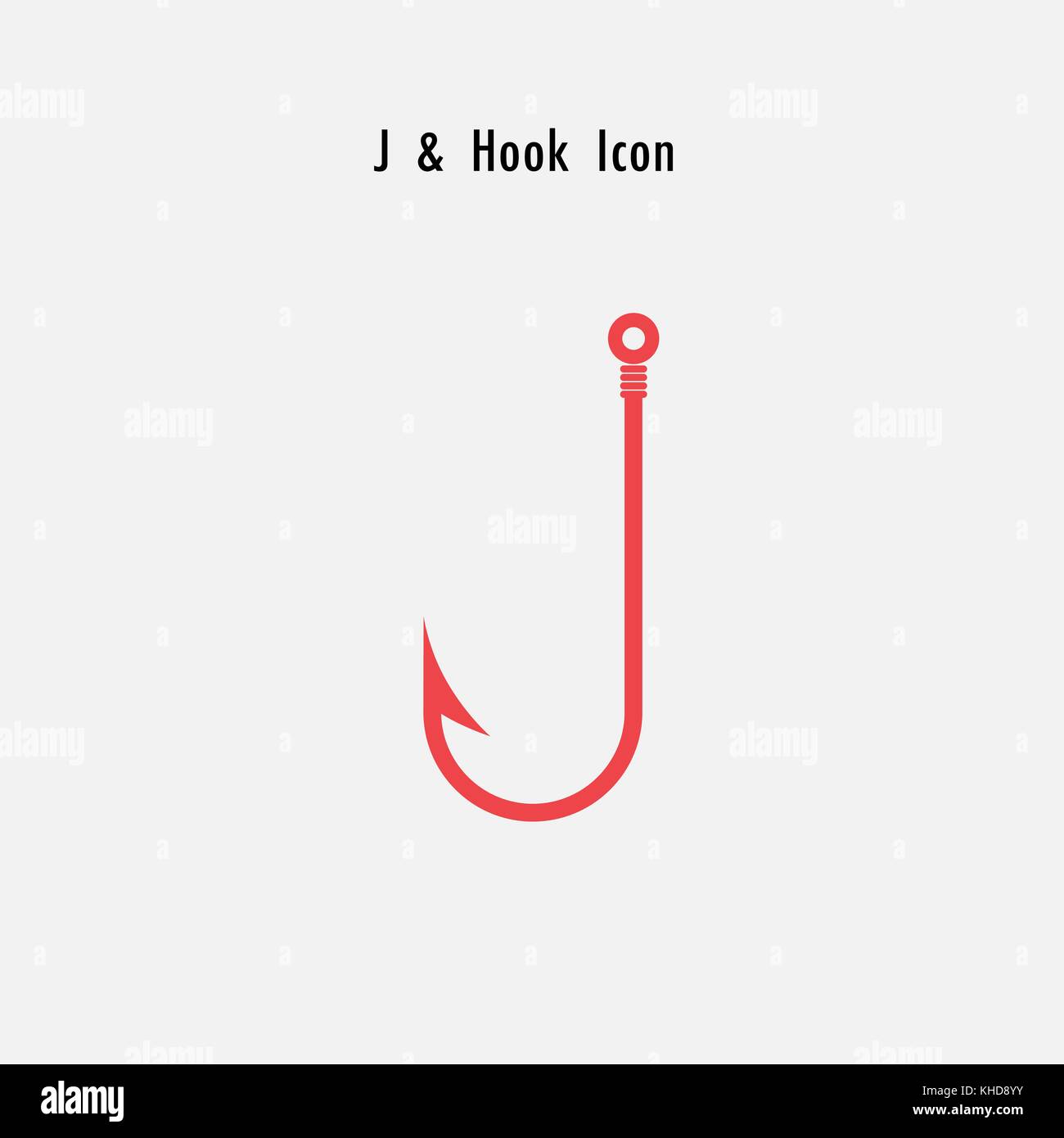 Creative J- Letter icon abstract and hook icon design vector template.Fishing hook icon.Alphabet icon.Vector illustration Stock Vector
