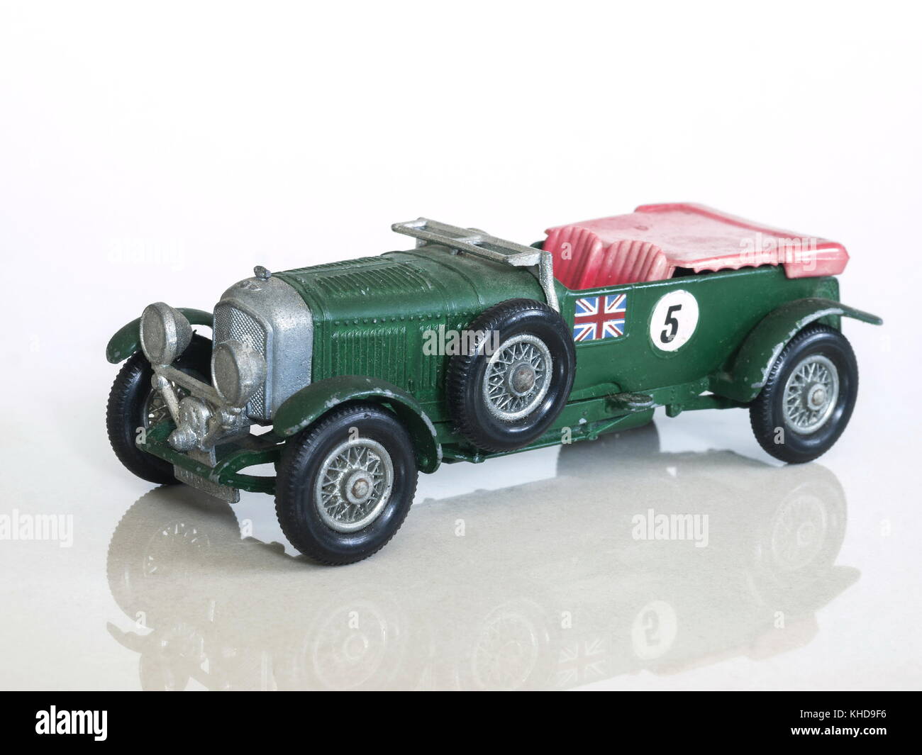 Vintage racing car toy / Bentley 4½ Litre British sports car toy model