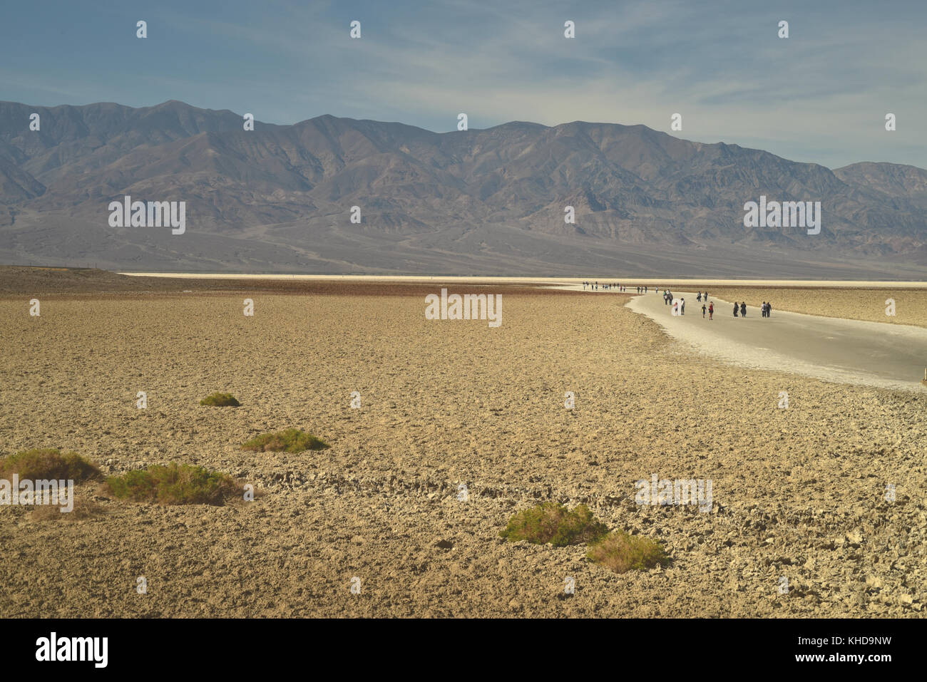 people walking Salt Flats Death Valley Stock Photo - Alamy