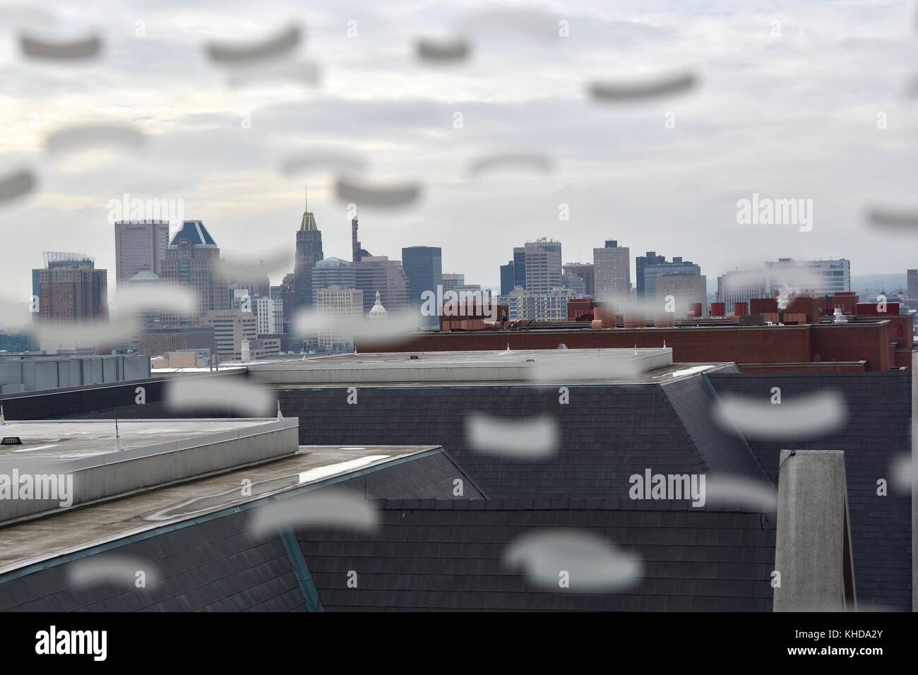 View of Baltimore from inside the John Hopkins hospital Stock Photo