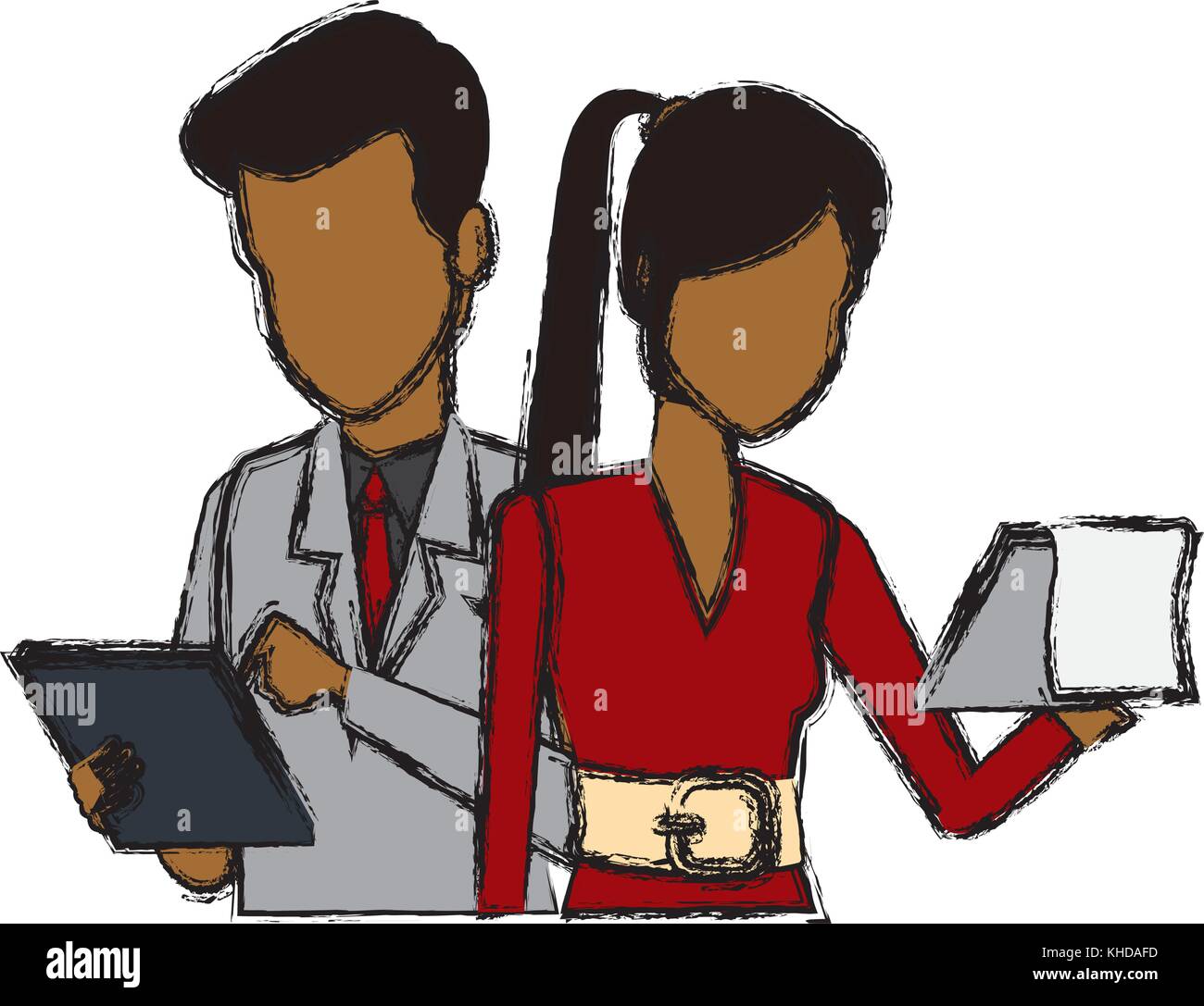 Business couple teamwork Stock Vector Image & Art - Alamy