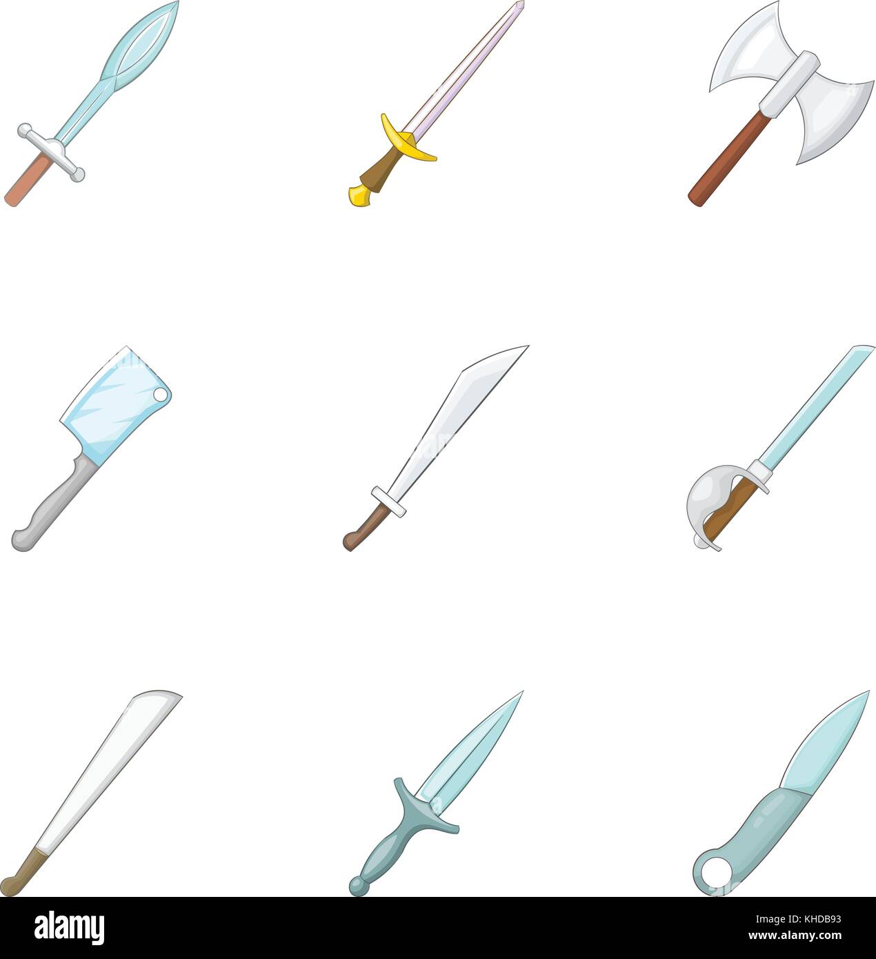 Weapon icons set, cartoon style Stock Vector Image & Art - Alamy