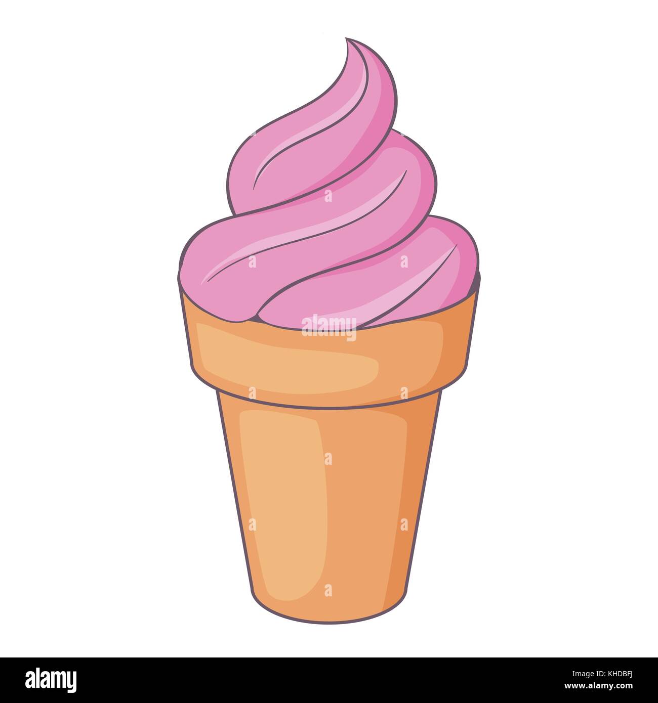 ice cream in waffle cup icon, cartoon style Stock Vector Image & Art ...