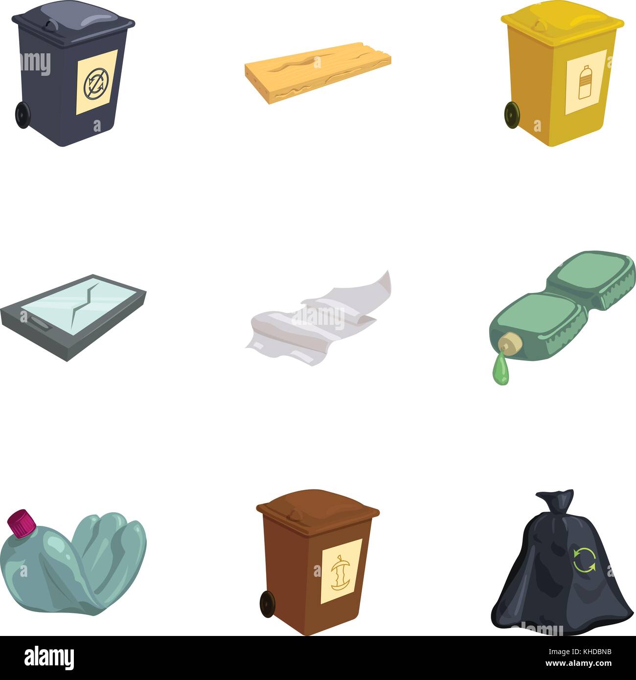 Waste For Recycling Icons Set Stock Vector Image Art Alamy