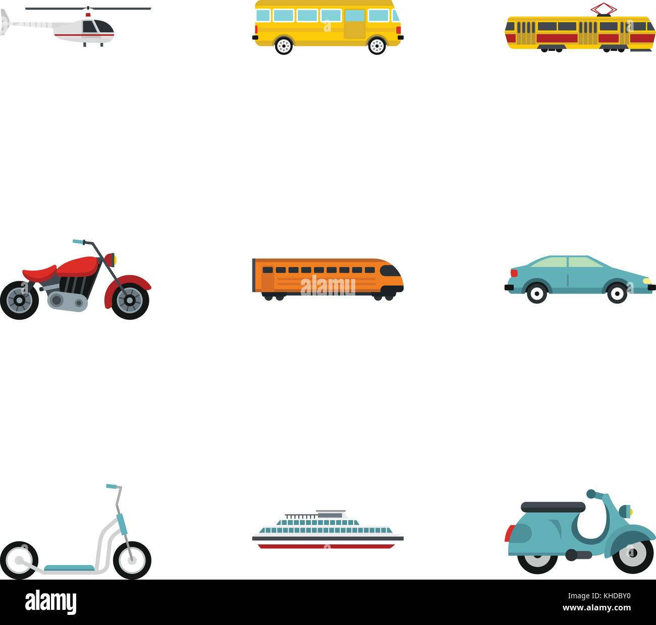 Vehicles icons set, flat style Stock Vector Image & Art - Alamy