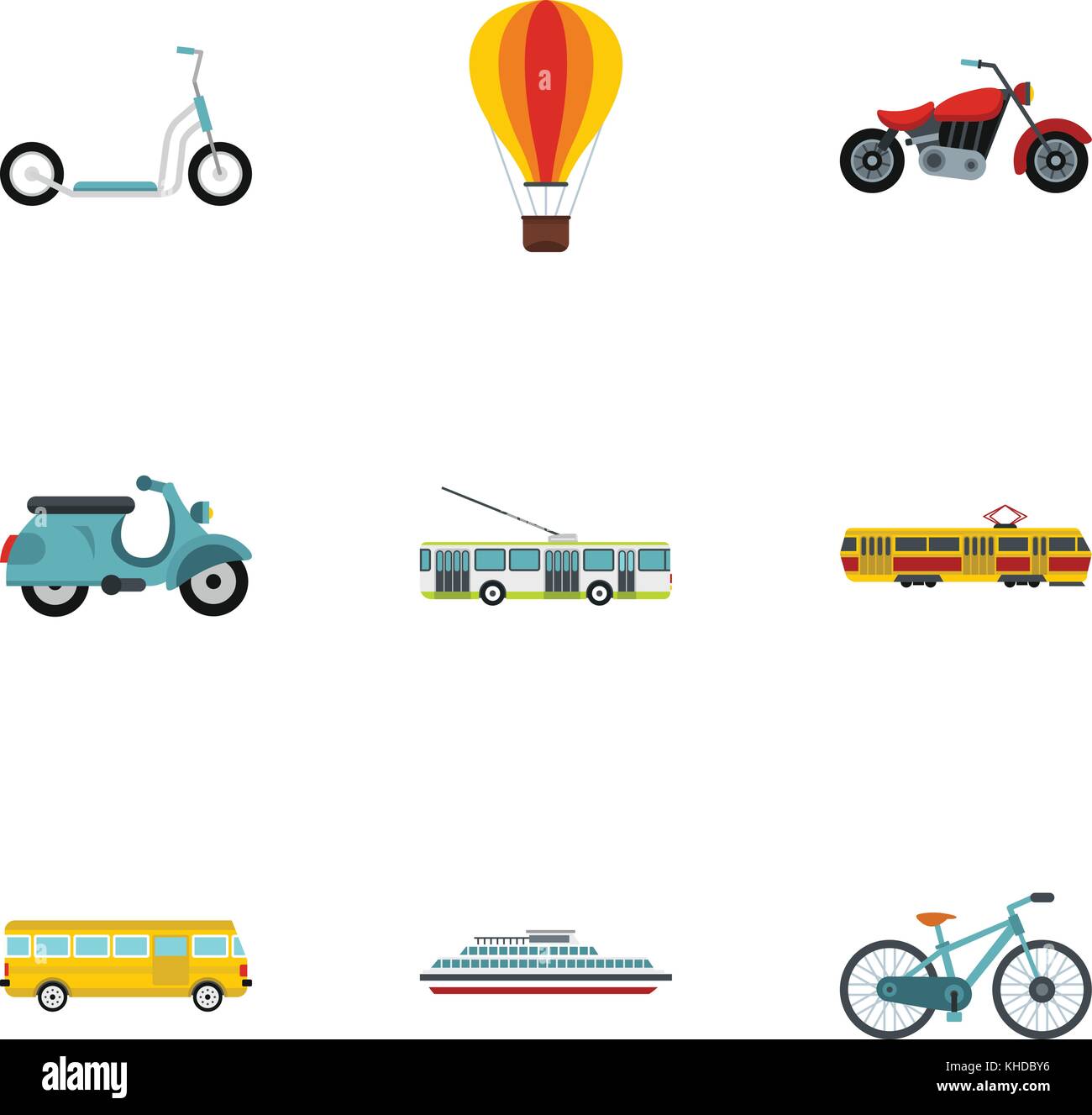 Transport icons set, flat style Stock Vector Image & Art - Alamy