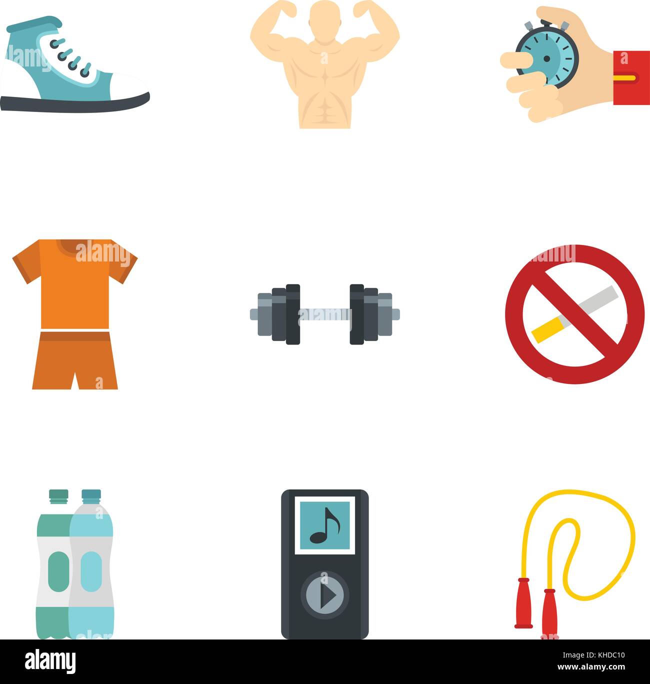 Healthy lifestyle icons set, flat style Stock Vector Image & Art - Alamy