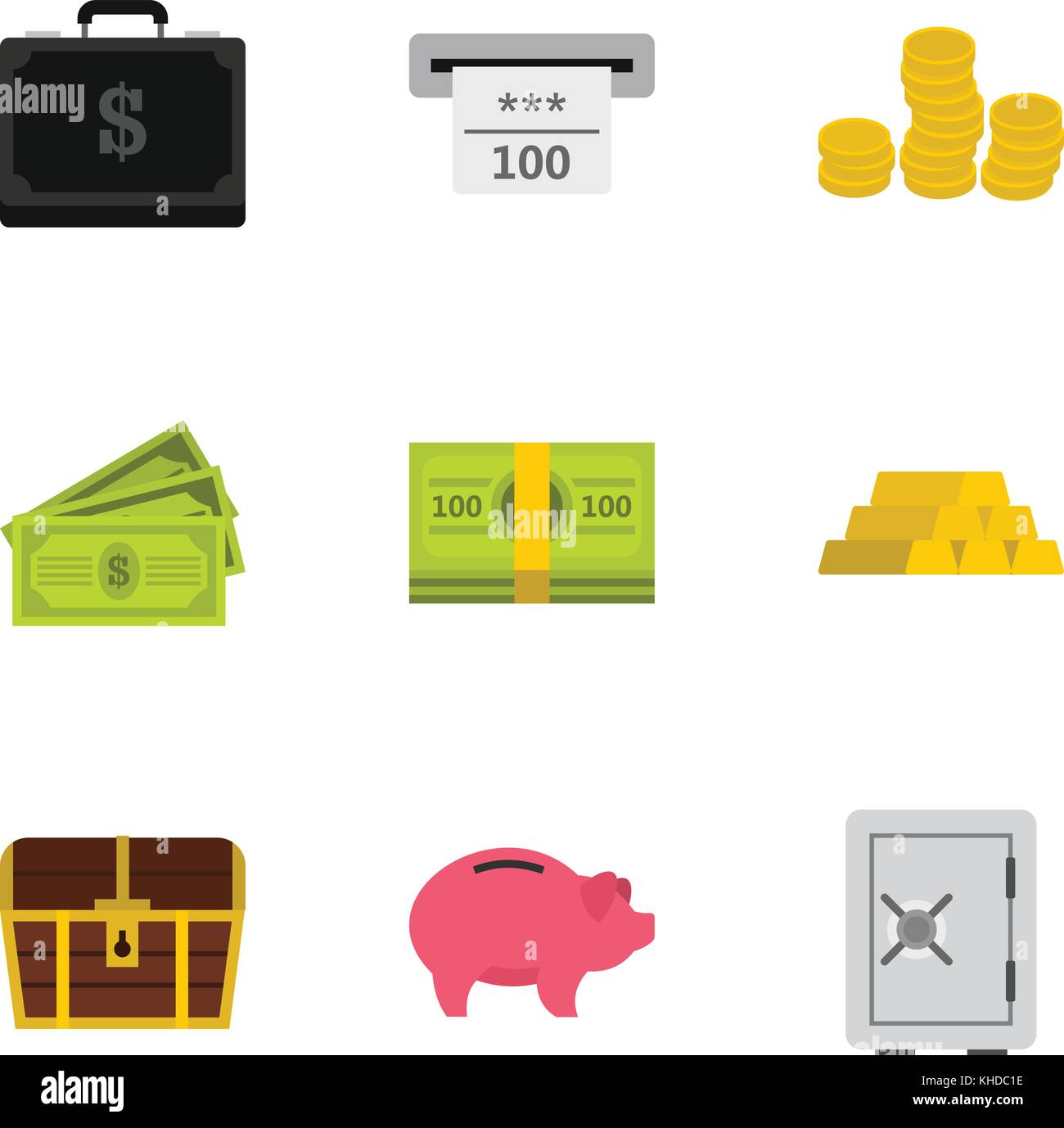 Finance icons set, flat style Stock Vector Image & Art - Alamy