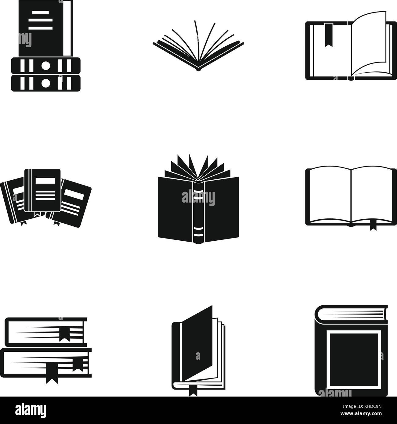 Textbooks icons set, simple style Stock Vector Image & Art - Alamy