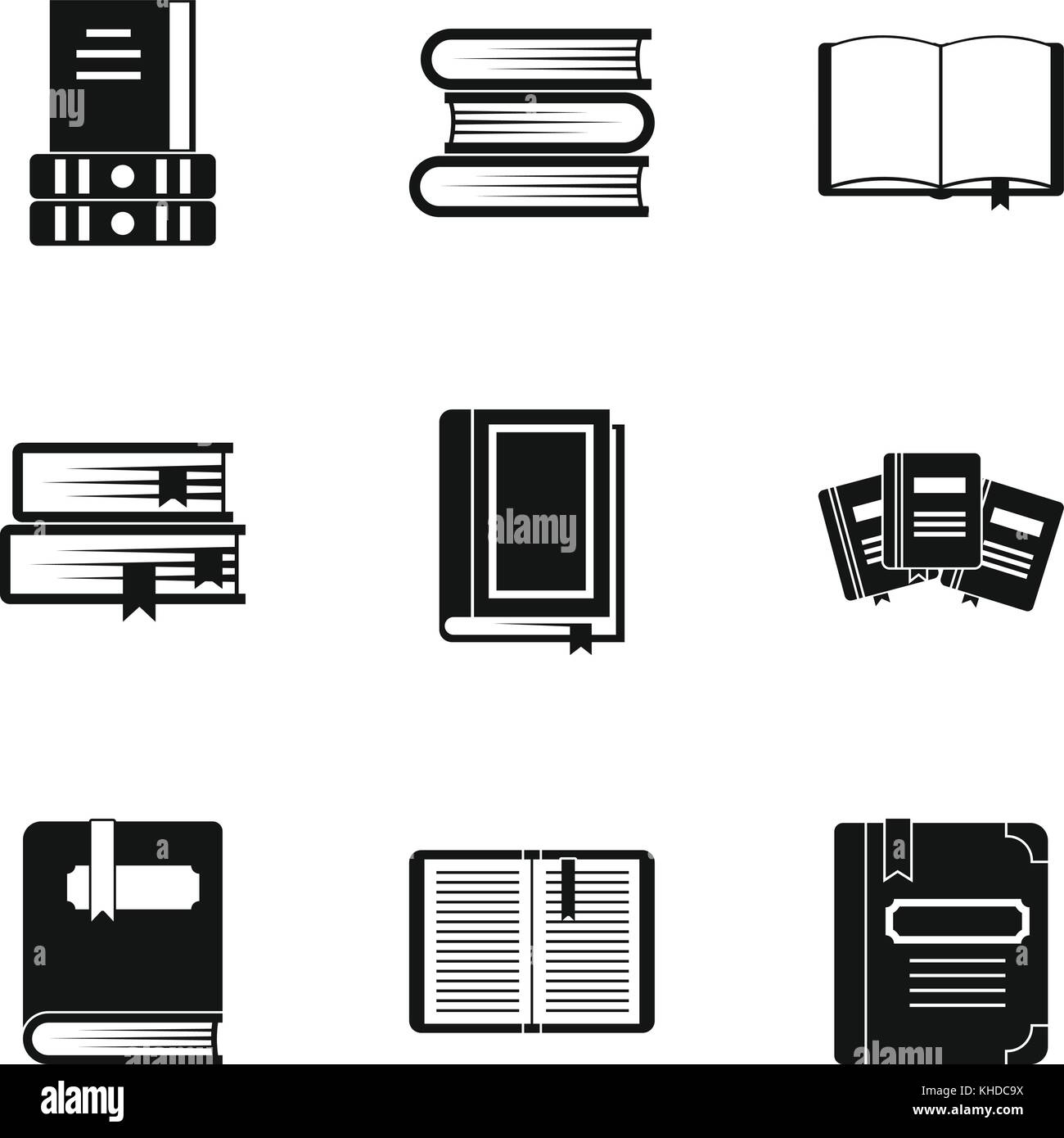 Library icons set, simple style Stock Vector Image & Art - Alamy