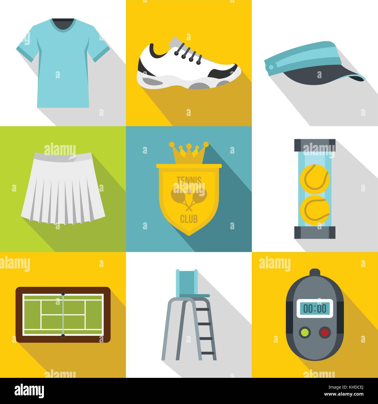 Big tennis icons set, flat style Stock Vector Image & Art - Alamy