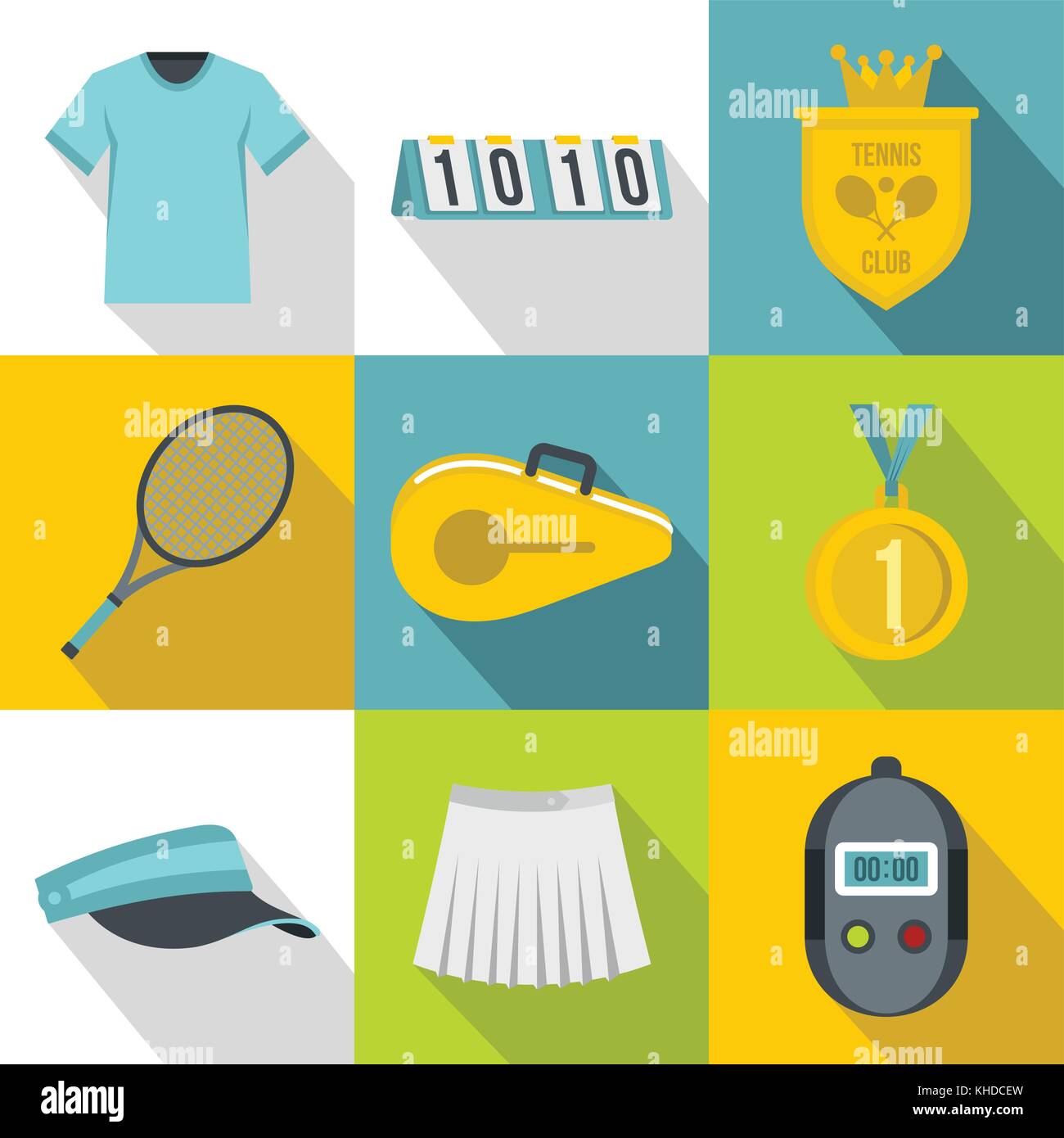 Play in tennis icons set, flat style Stock Vector Image & Art - Alamy