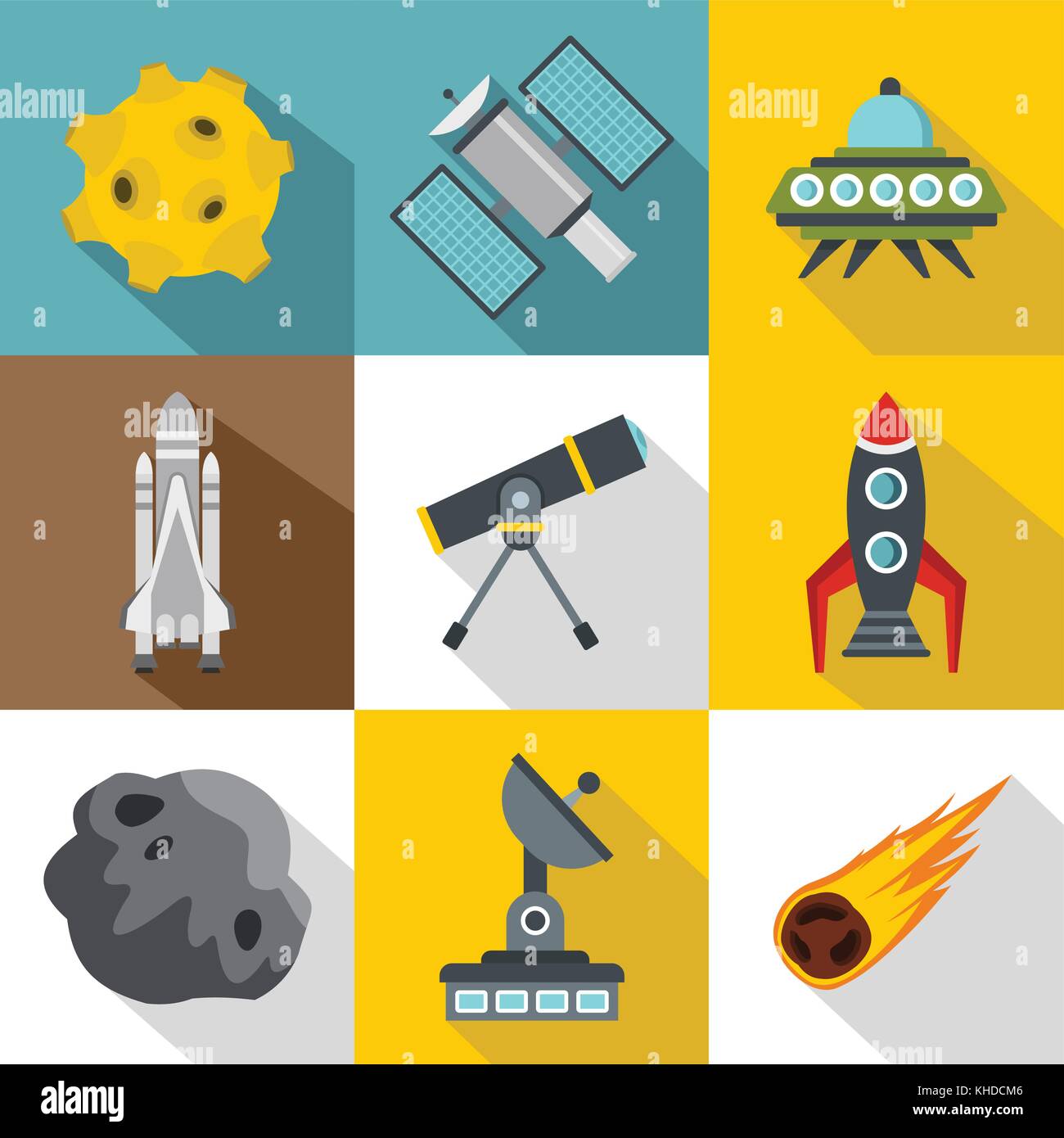 Outer space icons set, flat style Stock Vector Image & Art - Alamy