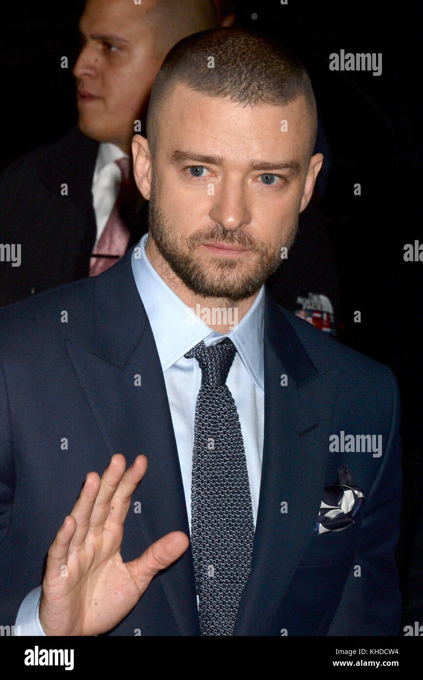 Justin Timberlake attends the 'Wonder Wheel' screening at Museum of Modern Art on November 14, 2017 in New York City. Stock Photo