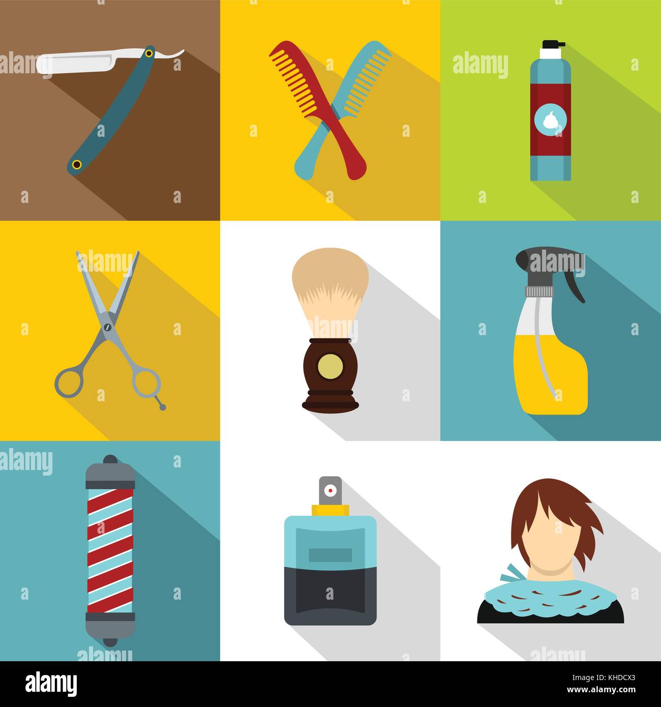 Salon icons set, flat style Stock Vector Image & Art - Alamy