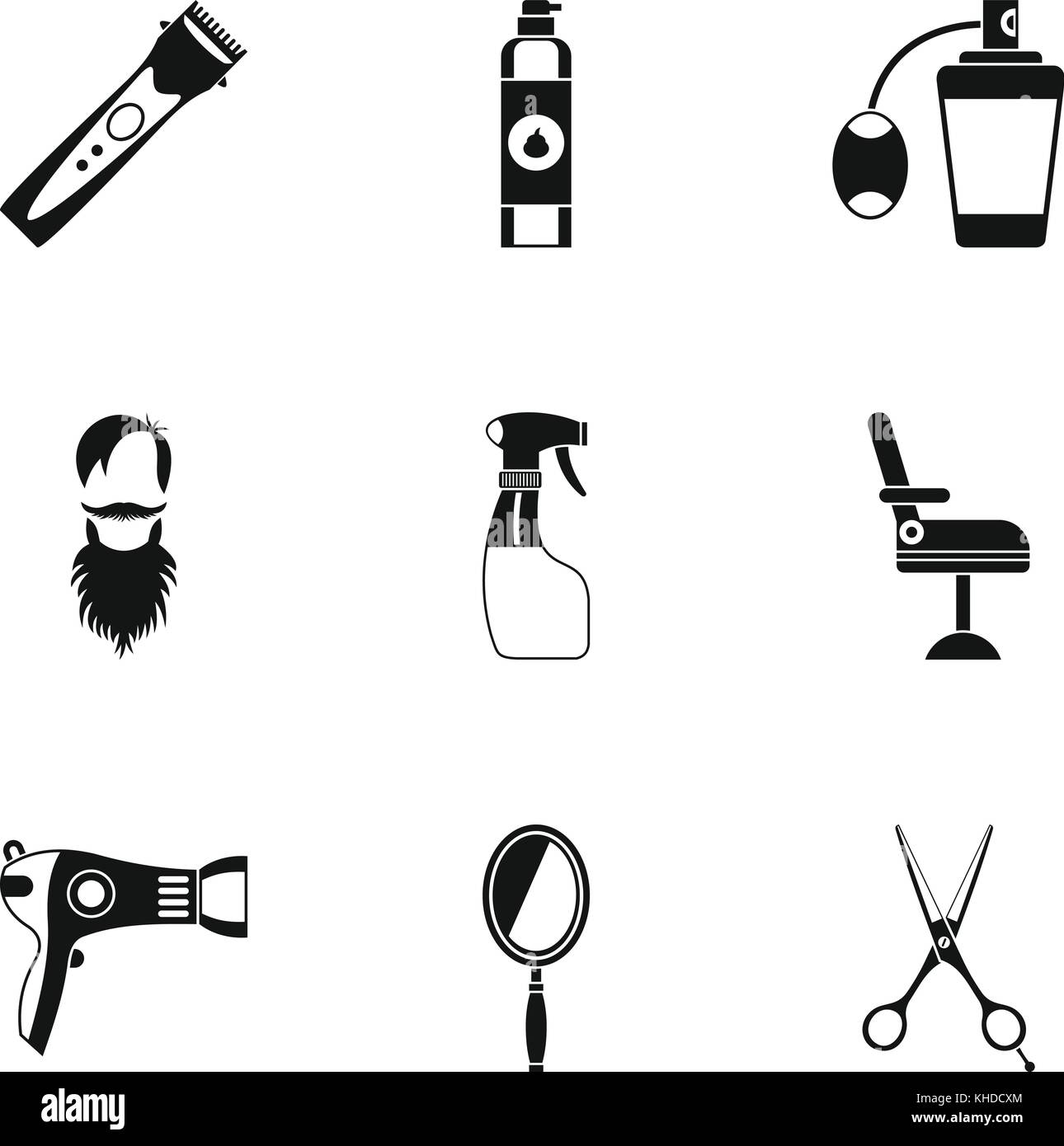 Barbershop icons set, simple style Stock Vector Image & Art - Alamy