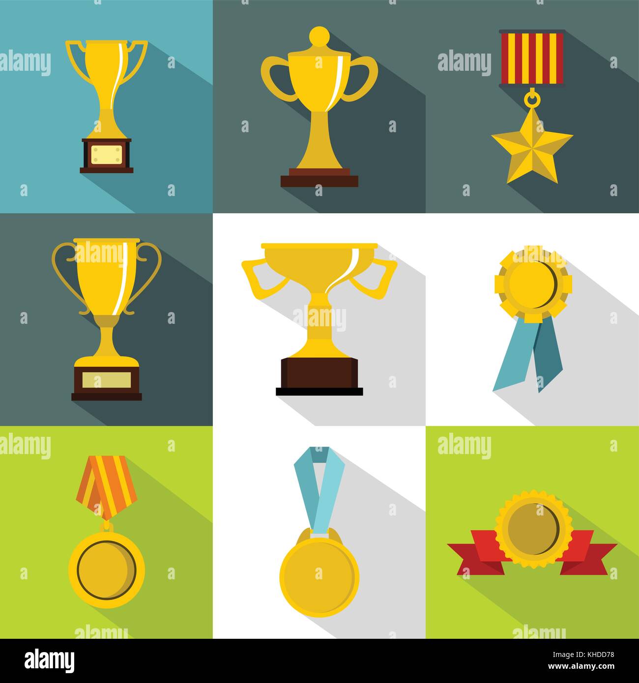 Championship icons set, flat style Stock Vector Image & Art - Alamy