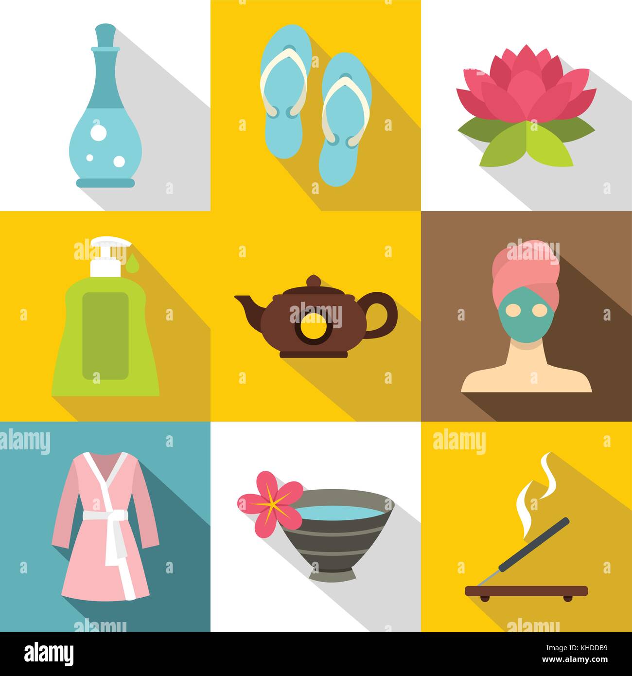 Relaxation icons set, flat style Stock Vector Image & Art - Alamy