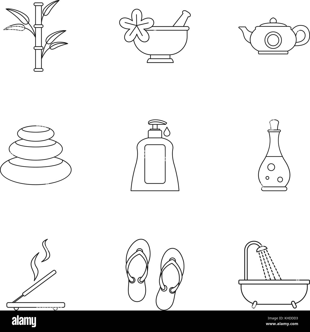 Beauty icons set, outline style Stock Vector Image & Art - Alamy