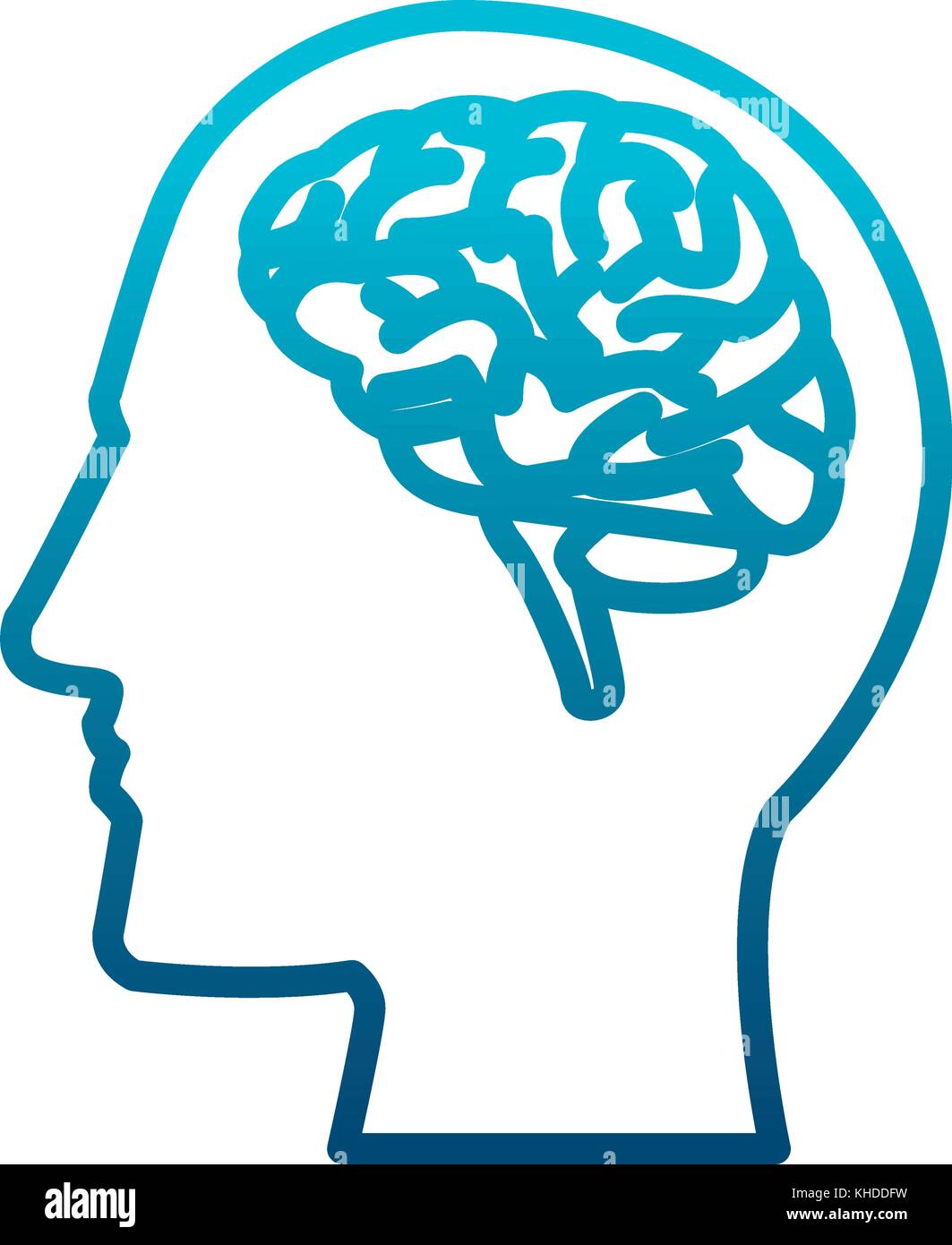 Human head with brain Stock Vector Image & Art - Alamy