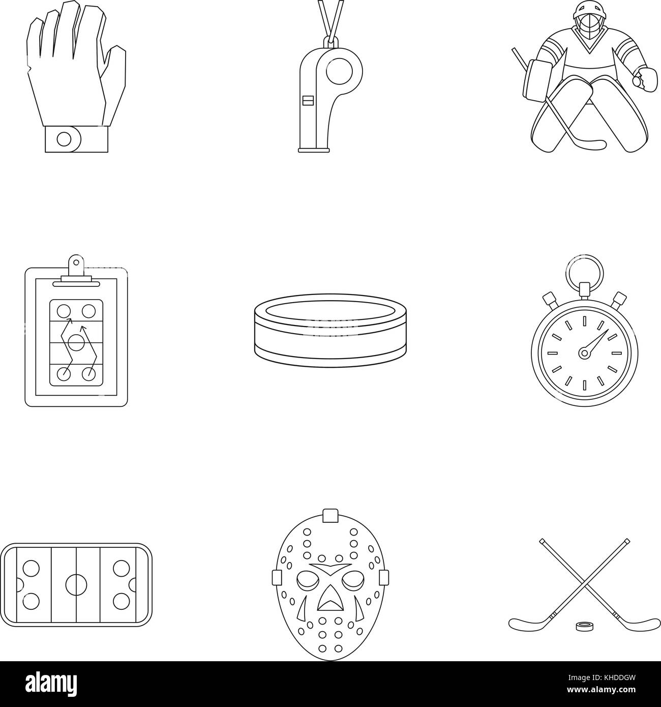 Canadian hockey icons set, outline style Stock Vector Image & Art - Alamy